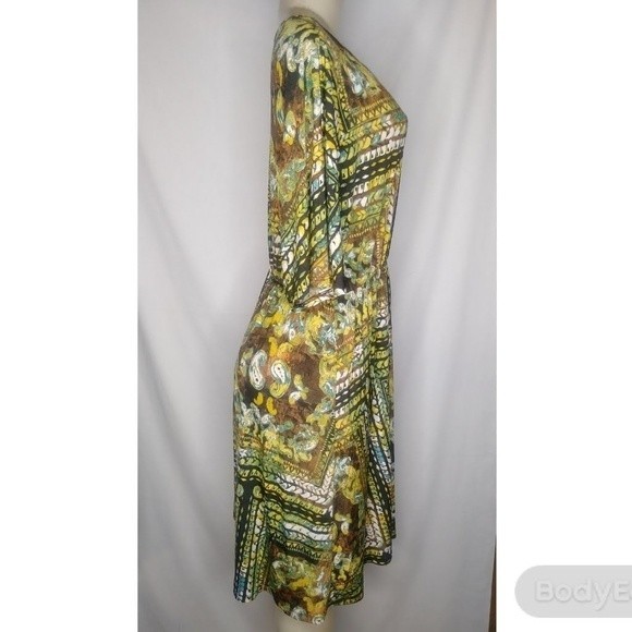 Casa Lee Yellow And Green Dress L - Picture 2 of 7